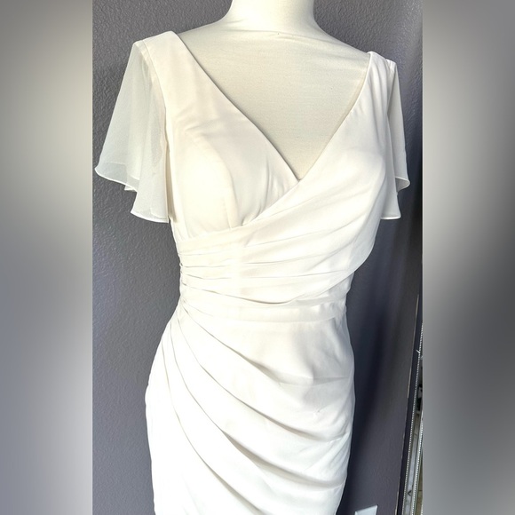 ALLANDWELL Women's Round Neck Long Dress Elegant Mermaid Evening Cocktail Dress - Picture 4 of 15